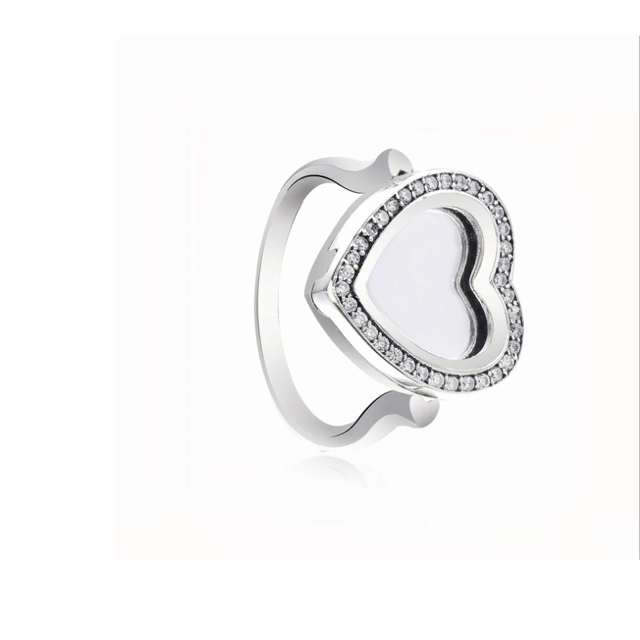 2020 autentiškas 925 sterlingas sidabro širdies veidrodis laukelį Žiedas žavesio Tinka visos Smulkus žavesio karoliukai papuošalai 