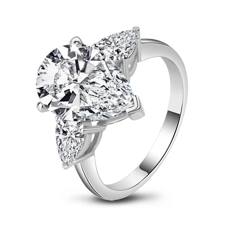 925 Sidabro Dalyvavimas Nagų Dizaino Karšto Parduoti Žiedus Moterims 5 Karatų Sintetinių Deimantų Žiedai Moterų Vestuvių Jewerly