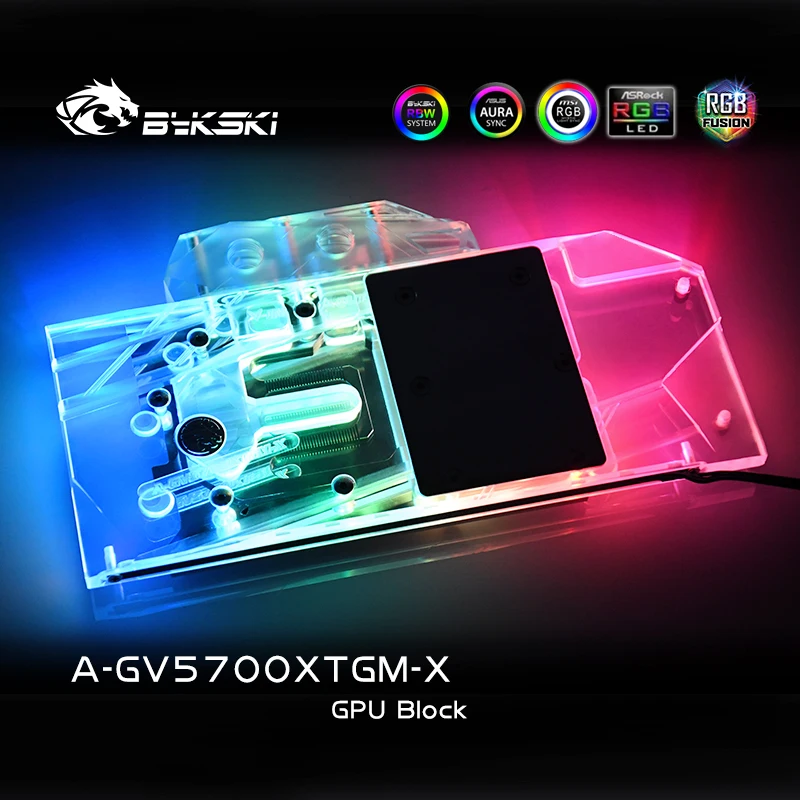 Bykski Vandens Bloko naudoti Gigabyte RX5700XT Žaidimų OC 8G GPU Kortelės / Viso Padengti Vario Radiatorius, Blokinis /3PIN A-RGB / 4PIN RGB