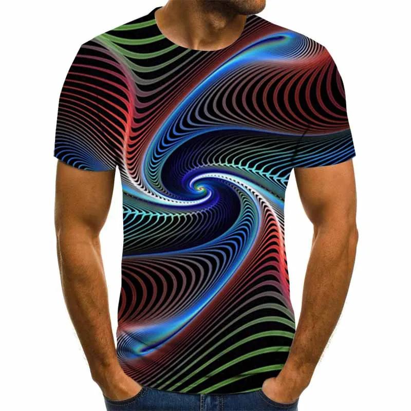2020 naujas trimatis grafikos marškinėliai vyriški laisvalaikio viršūnes įdomus 3D vyriški T-shirt vasara O-kaklo marškinėliai plius dydis streetwear