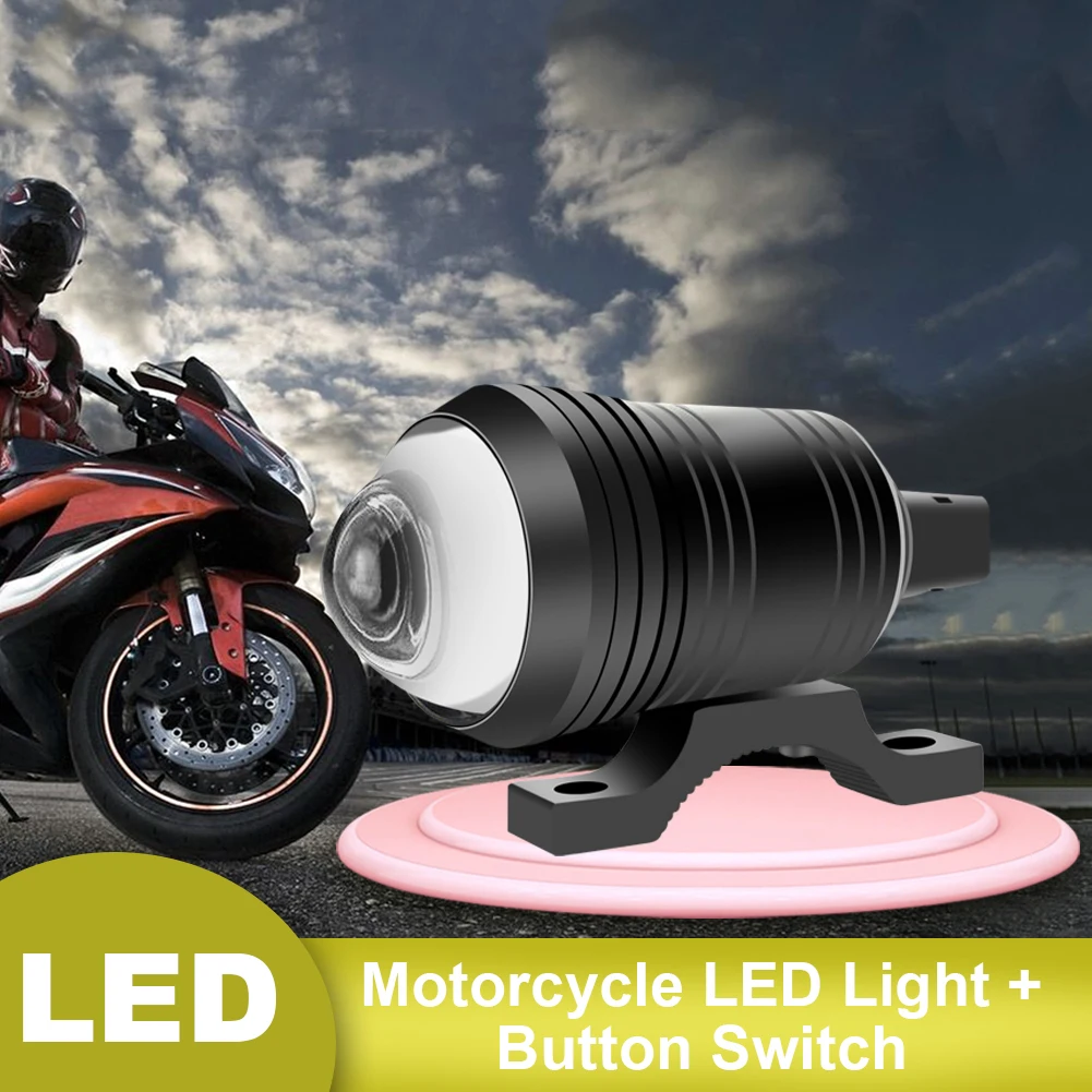 SUHU 2VNT Šviesus Motociklo Rūko Žibintai, LED Žibintai Vairuotojo Vietoje Darbo Lempa + Jungiklis Moto Dėmesio Rūko Vietoje Galvos Šviesos Lempos CSV
