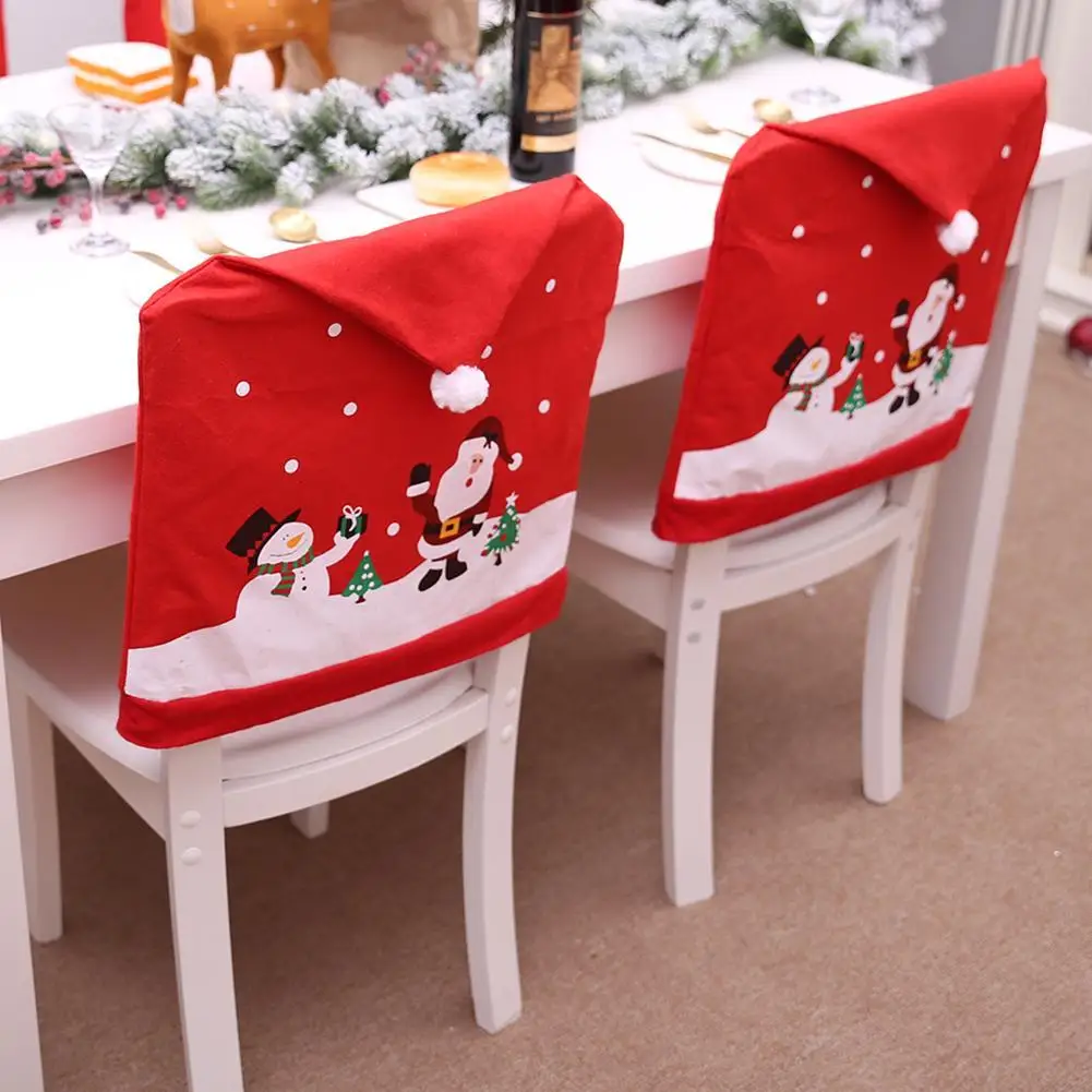 Santa Claus Virtuvės Stalo Kėdė Padengti Kalėdų Kėdė Padengti nameliuose Šalis Dekoro fundas para sillas de comedor