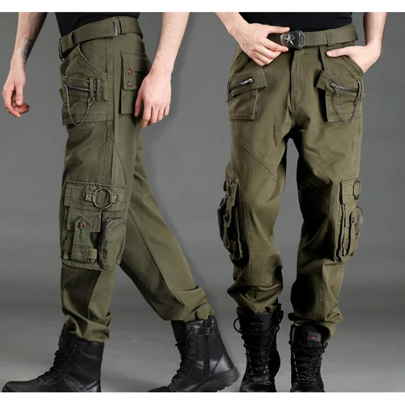 Mados Plius Dydis Unisex Krovinių Kelnės Atsitiktinis Jogger Pants Mens Karinės Armijos, Žalios Kelnės Kamufliažas Sweatpants Tactical Kelnes