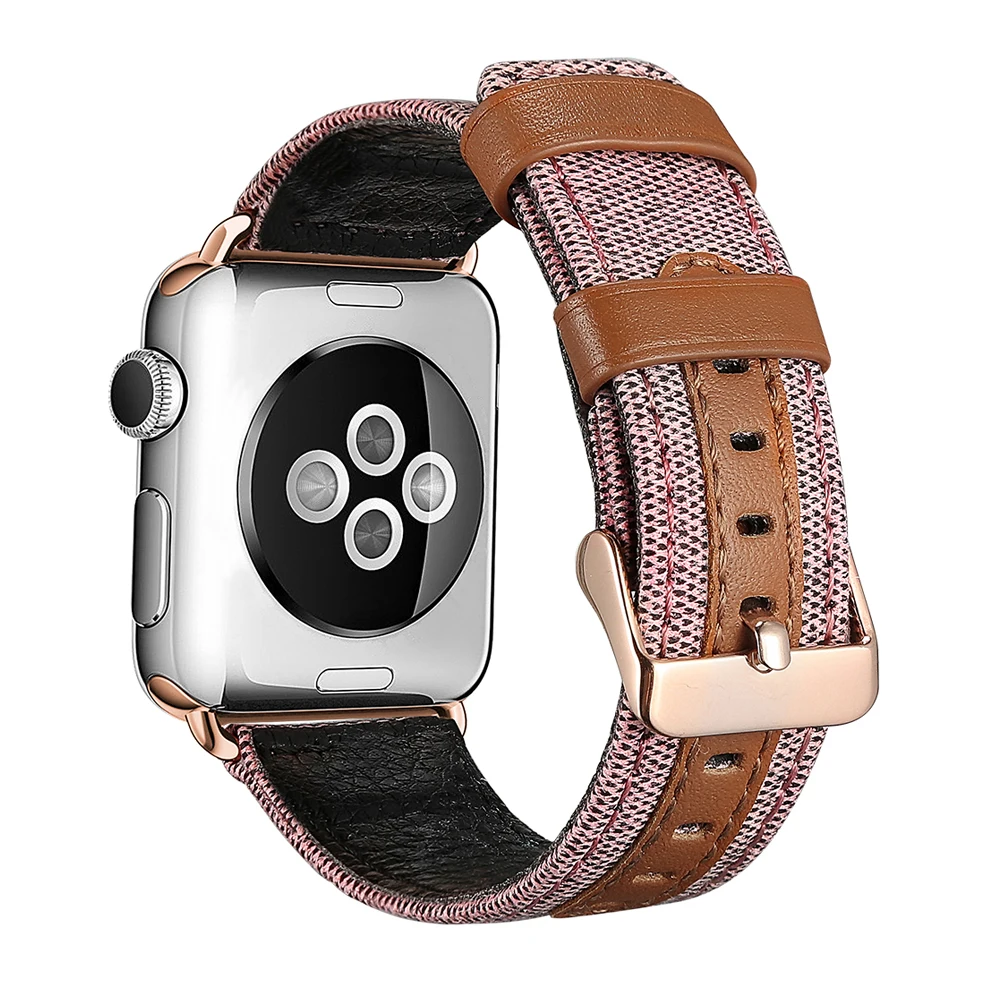 Drobė natūralios Odos žiūrėti, diržu, Apple Watch band 44mm 40mm iwatchstrap 42mm 38mm watchbands applewatch serijos 3 4 5 6 se