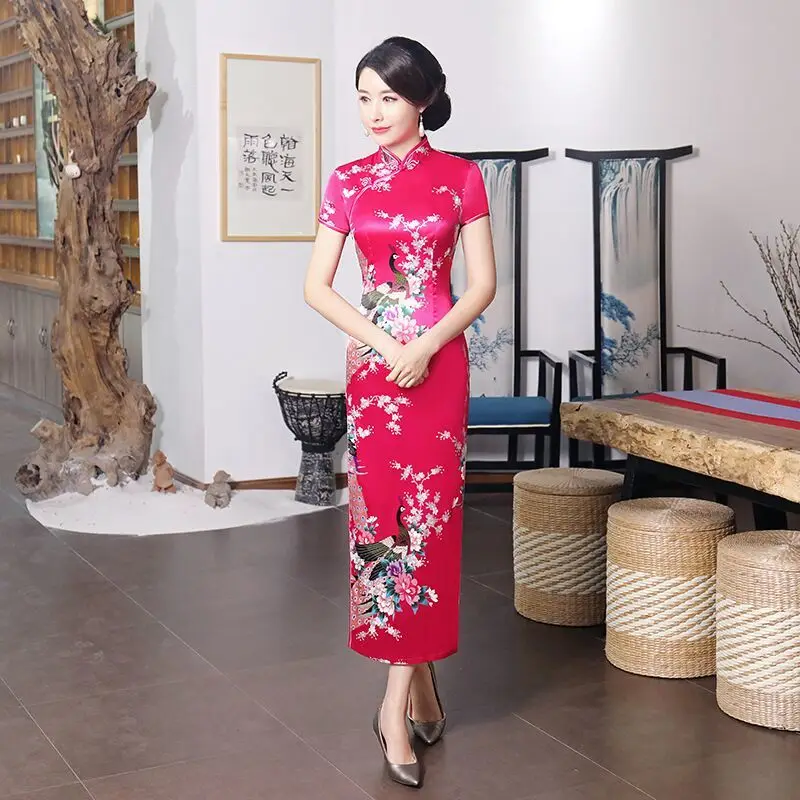 Cheongsam Vasaros 2019 Naujas torija čing kuan MERGINA Old Šanchajus Retro Galerijos Veiklos Tobulinimo Ilgas Elegantiškas Kinų stiliaus