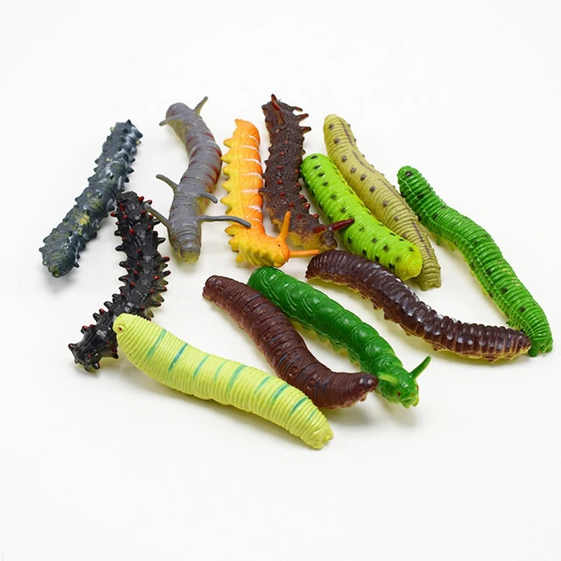 12pcs/set kūrybiškumą modeliavimas caterpillar juokinga praktinių anekdotai išdaiga žaislai Vabzdžių Švietimo Apgauti Žaislas Vaikams, Žaislai
