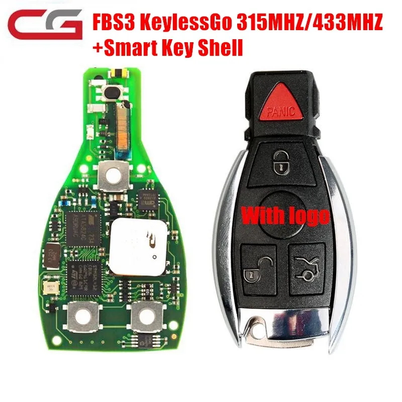 Originalus CGDI CG MB FBS3 Smart KeylessGo 315MHZ 433MZ Mercedes W164 W166 W216 W221 W251 už MB FBS3 Vieną Mygtuką Pradėti Su 3/4