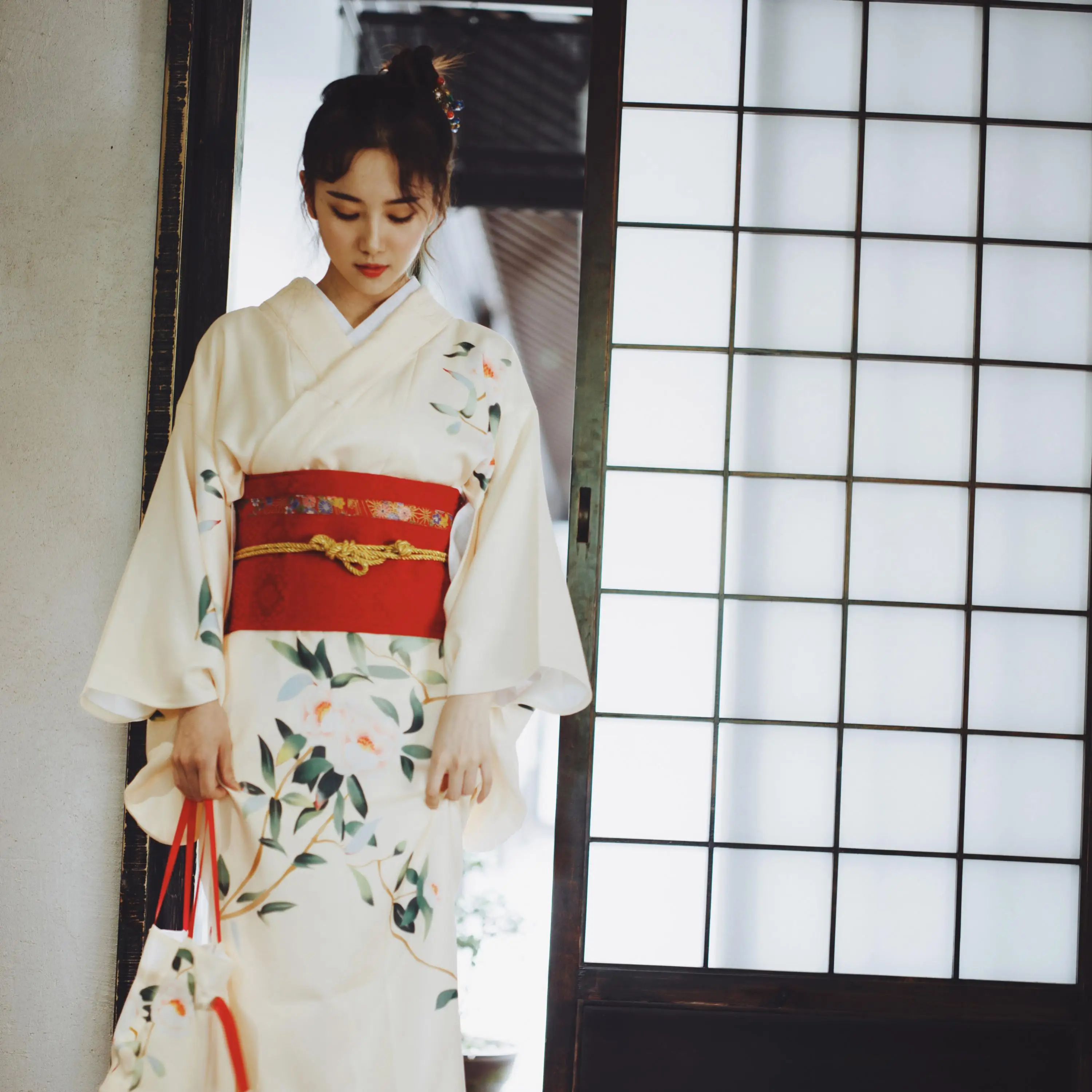 Spausdinti Gėlių Elegantiškas Mergina Dress Suknelė Vintage Kimono Japonų Klasikinės Yukata Su Obi Moterų Oficialų Vakare Gown Cosplay Kostiumas