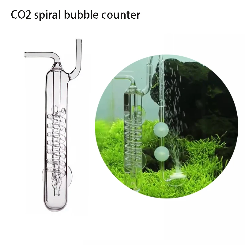 ZRDR Akvariumo Bakas CO2 Difuzorius Burbulas Counter Spiralės Stiklo Purkštukai Reguliuotojas, Pasodinti Bakas su siurbtuko CO2 Įranga
