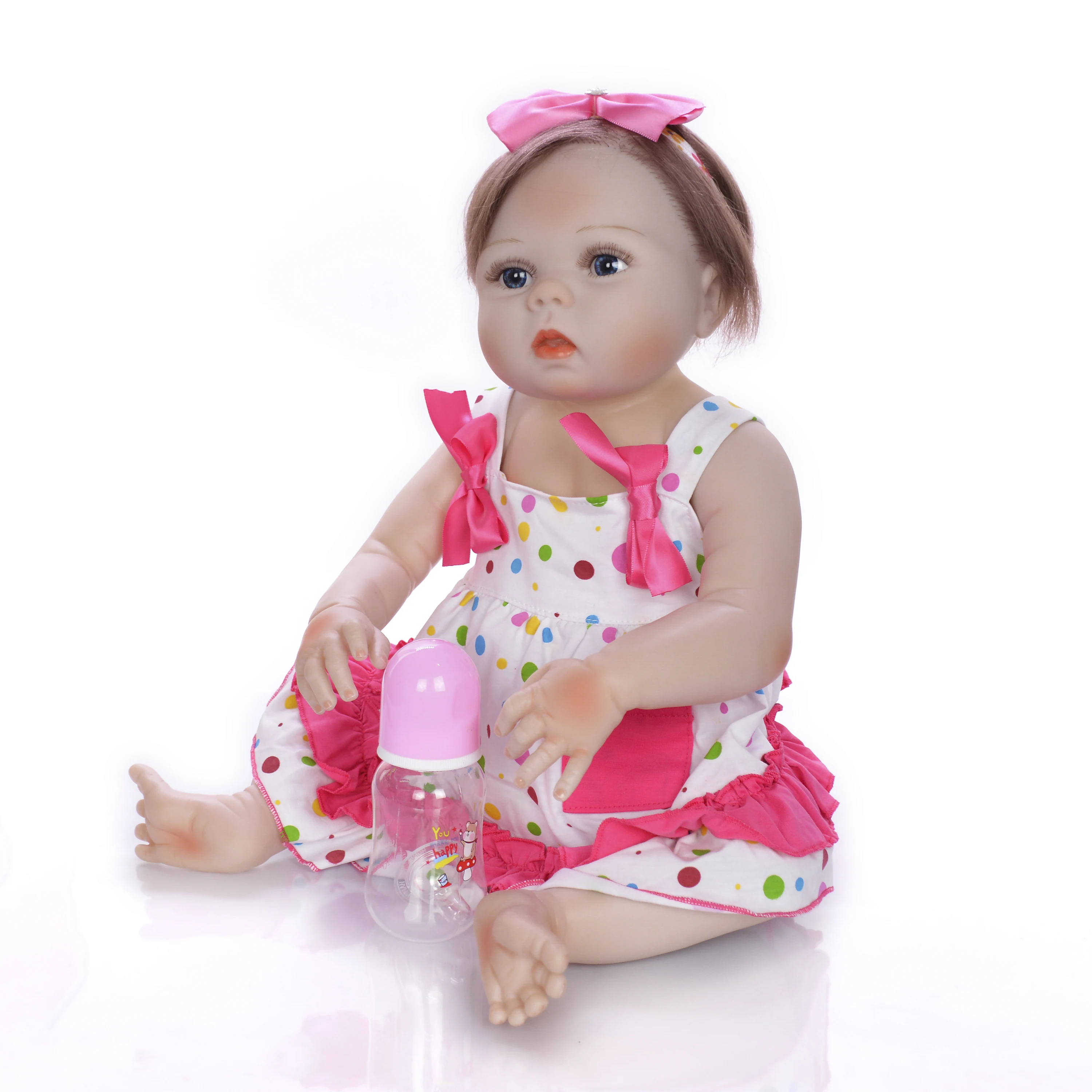 KEIUMI Mielas 57 cm Silikono Reborn Baby Doll Visą Vinilo Realus Mergaitė Princesė Kūdikių Lėlės Vaikams, Gimtadienis, Kalėdos, Dovanos Plaukų Pluoštas