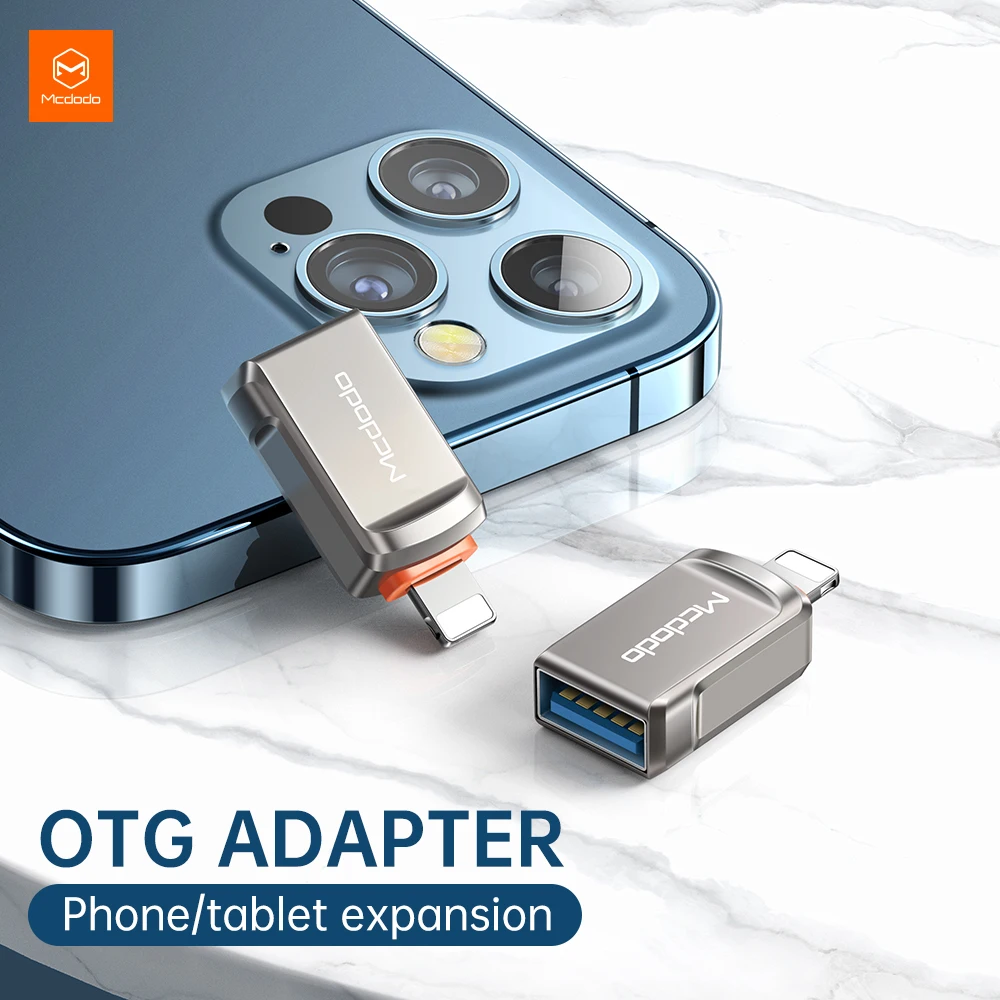 MCDODO USB Apšvietimo OTG Adapterio Female Kabelio Konverteris, skirtas iphone 12 11 Pro Max 6 6s 7 8 Plius USB C Kabelio Apmokestinimo Duomenų Sinchronizacija