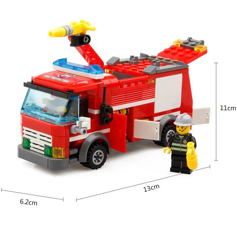 KAZI 206pcs Fire Truck Blokai Ugniagesiai Žaislai Plytos miesto Švietimo 