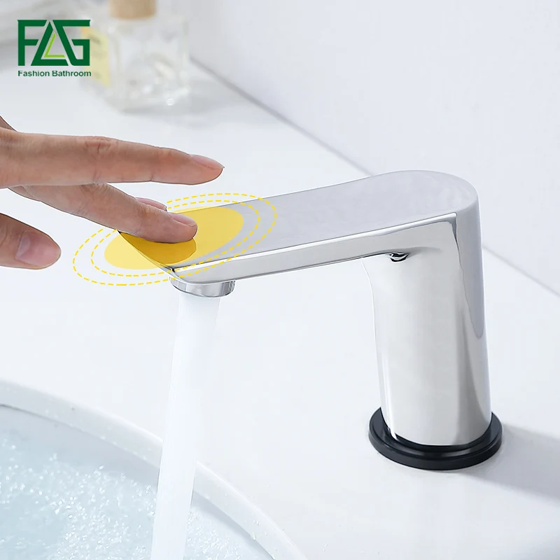 FLG Touch Kontrolės Baseino Maišytuvai Palieskite Jutiklio Jautrus Vonios Kriaukle Bakstelėkite Naujas Dizainas Nerūdijančio Plieno Smart Touch Maišytuvas
