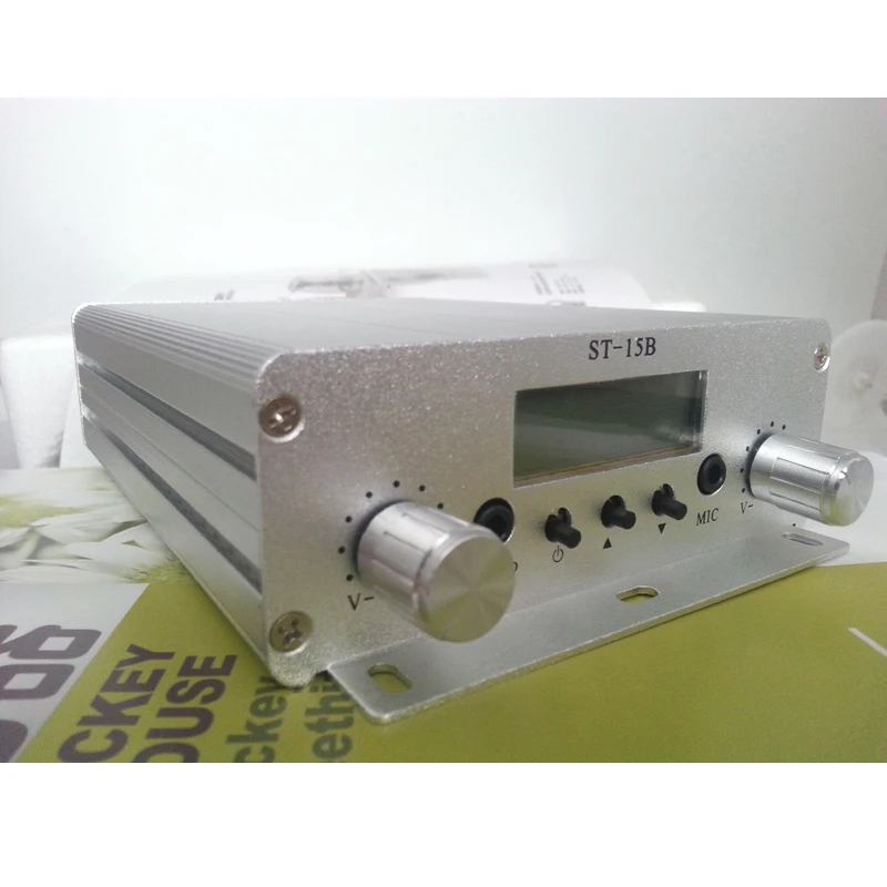 1 set 15W FM transliacijos siųstuvas PLL stereo FM radijo stotis 87MHz-108MHz + maitinimas + GP antena didmeniniams