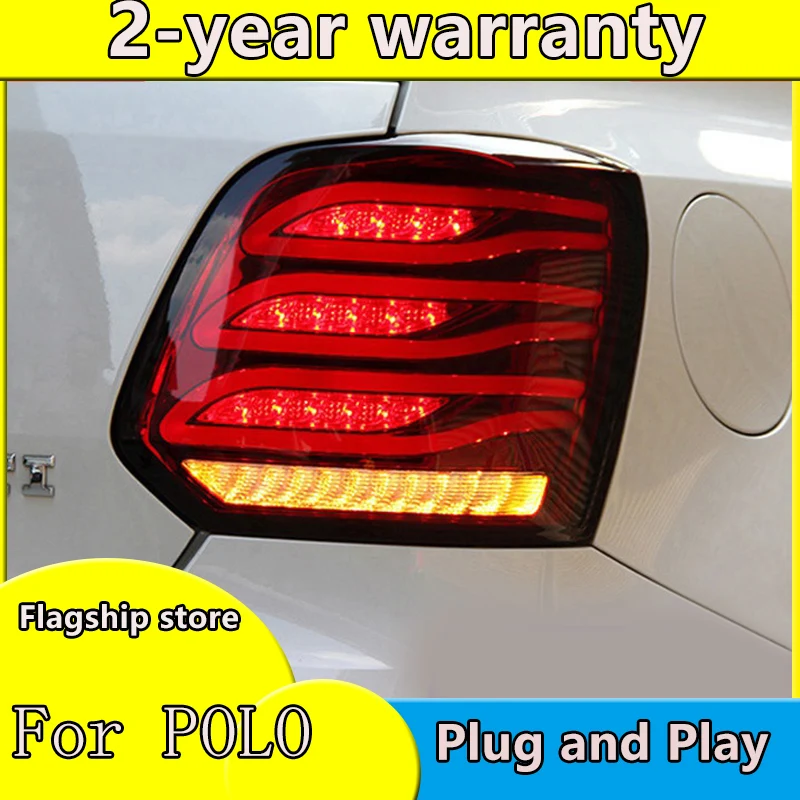 Automobilio Stilius Volkswagen polo Žibintai 2011-2018 už polo LED Uodega Lempos+Posūkio Signalo+Stabdžiu+Atvirkštinės LED šviesos