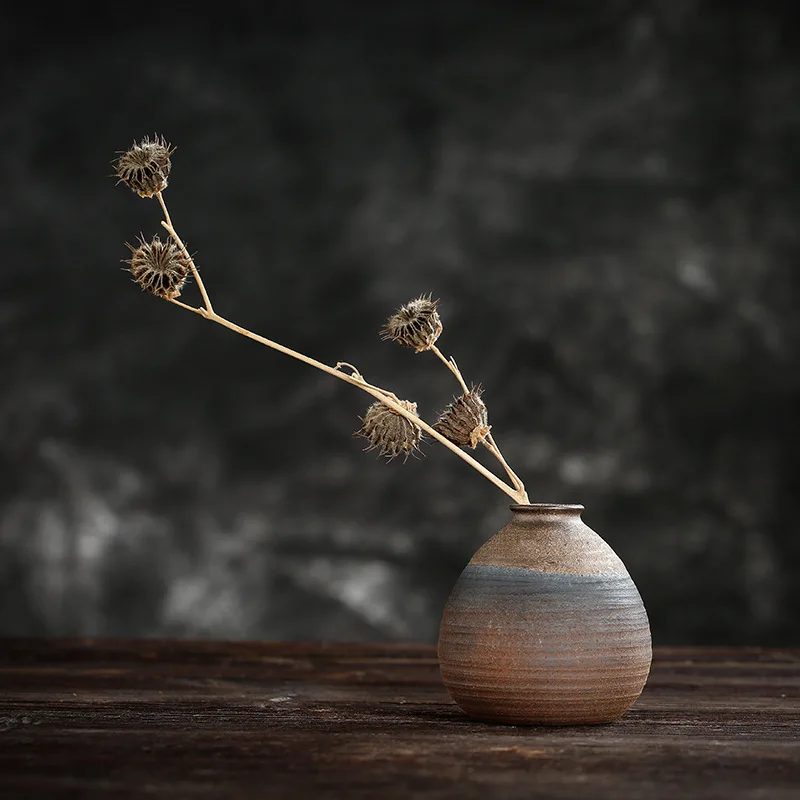 Molio Gėlių Kompozicijų Keramikos Vaza Japonų Rankų Darbo Keramikos Retro Zen Gėlių Puodą, Mini Dekoro Ikebana Vazonas