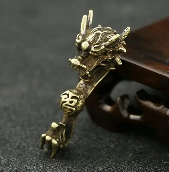Kinijos Gryno Vario Dragon Ruyi Pakabukas Automobilių Key Chain Pakabukas Zodiako Gyvūnų Statula