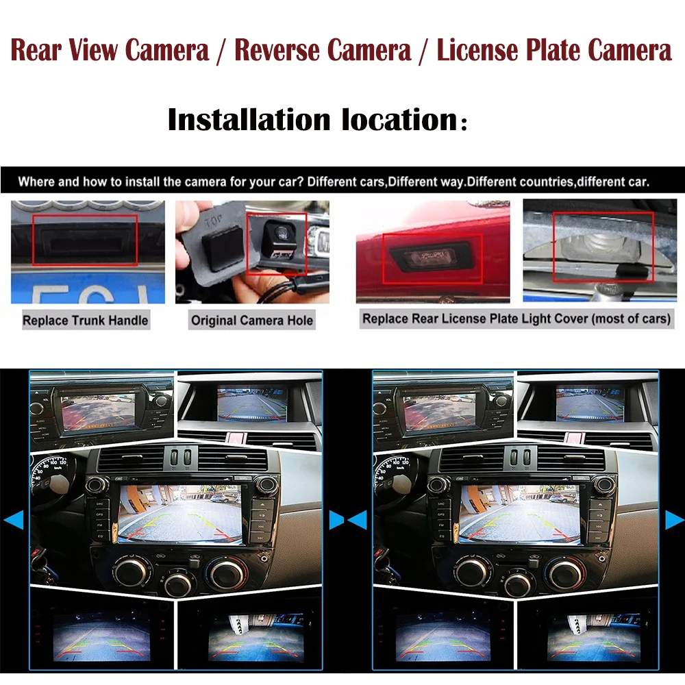 Galinio vaizdo Kamera Mazda 3 2005~2013 M. 2006 m. 2007 m. 2008 M. 2009 M. 2010 M3 CCD Naktinio Matymo atsarginės Atbulinės eigos Kamera licencijos veidrodinis fotoaparatas