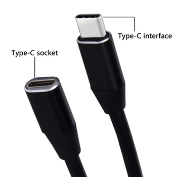 1M USB C Tipo Pratęsimo Kabelis USB 3.1 Duomenis, Vaizdo Kabelis USB-C, Vyrų ir Moterų Išplėsti Vielos Extender Laido Jungtis