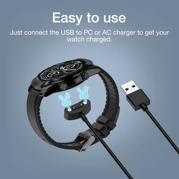 1m USB Įkrovimo Kabelis Žiūrėti Įkroviklio Laidą TicWatch Pro3/Pro3 LTE Išmaniųjų Žiūrėti Usb Kroviklio Laidą Reikmenys TicWatch Pro 3