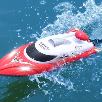 2.4 G RC Didelio Greičio lenktynių Valtis su LED Žibintai 35km/h HJ806 Vandeniui greitaeigiu kateriu 200ms Modelio Elektros profesinės laivo Žaislai berniukas