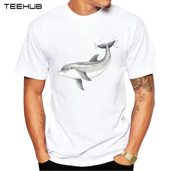 2019 Mados Vyrų T-Shirt Hipster Trumpas Rankovės Marškinėliai Kūdikių delfinų Atspausdinta Tee O-Kaklo Atsitiktinis Viršūnės