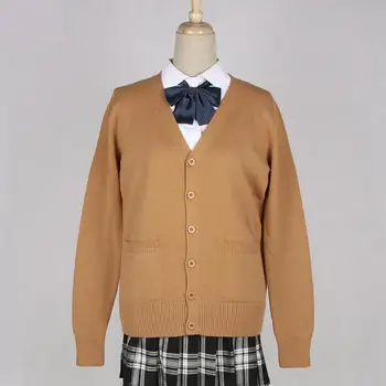2019 Naujų 17 Spalvų, Aukštos Kokybės Japoniško Stiliaus Studentų Mokyklos Uniforma Mergaitei Moterų Megztinis Ilgomis Rankovėmis Jk Mokyklos Vienodos Susagstomi Megztiniai