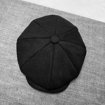 2019 Vyrų Britų Stiliaus Aštuonkampis Skrybėlę Vilnos Skrybėlę Ivy Skrybėlę Golfo Vairavimo Rudenį Moterų Vilnos Butas Bžūp Cabbie newsboy Kepurės BLM69