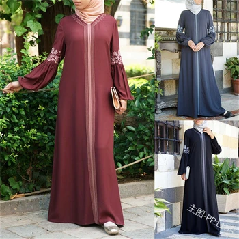 2020 Musulmonų Abaja Moteris, Turkija, Malaizija Ramadanas Islamo Drabužių Kratinys Gėlių Kaftan Elegantiškas Šalis Suknelė Ilgai Rūbeliai