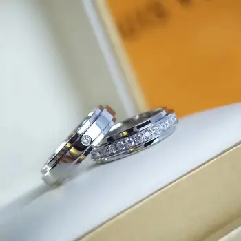 2020 Pasukite žiedą mados paprasta S925 sterlingas sidabro kalnų krištolas poroms žiedas vyrams ir moterims
