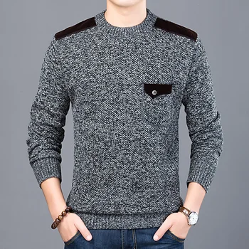 2021 Naujas Mados Prekės Ženklo Megztinis Mens Puloveriai Slim Fit Džemperiai Trikotažas O-Kaklo Rudenį Korėjos Stiliaus Kasdienių Drabužių Vyras