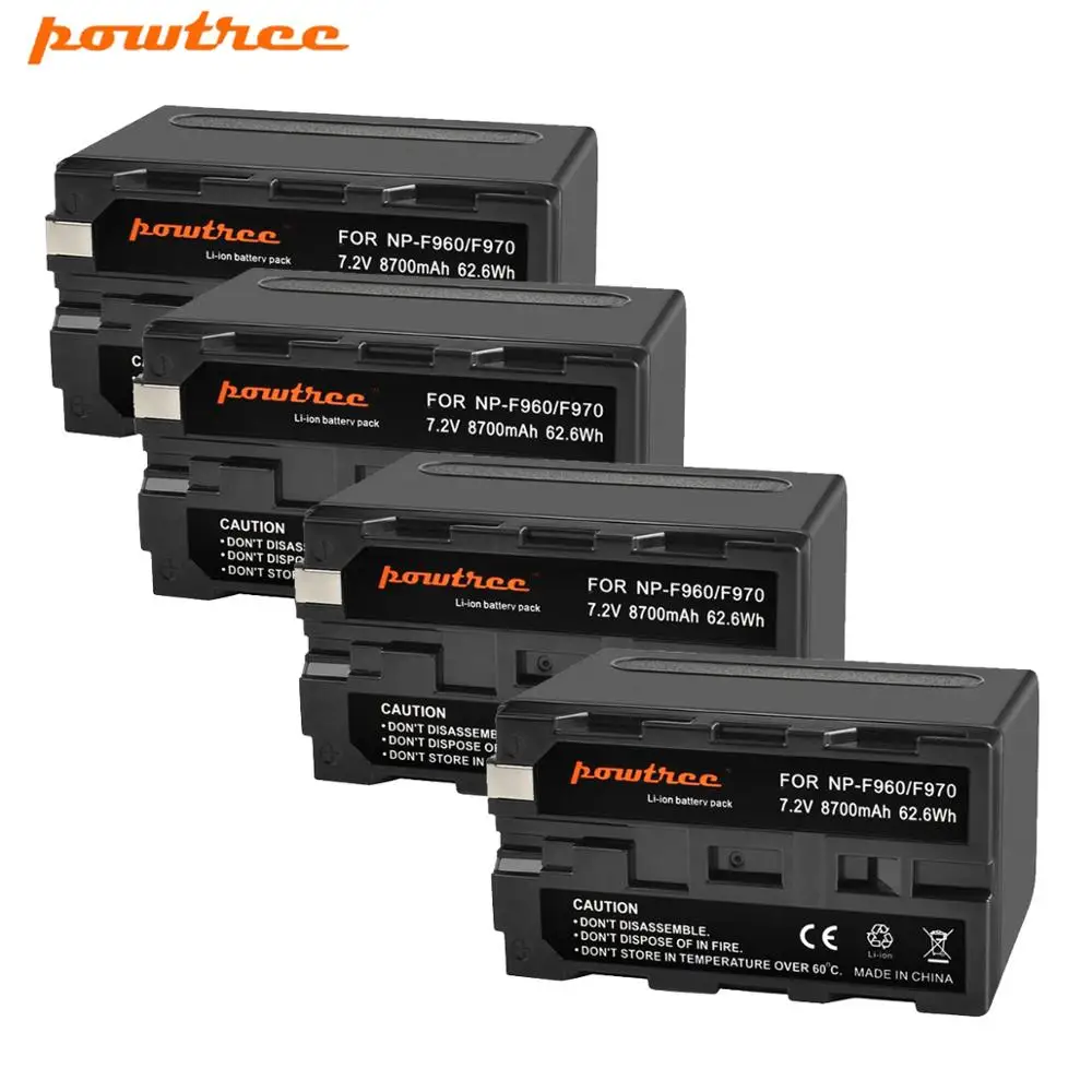 Powtree Sony NP-F960 7.2 V 8700mAh NP-F970 pakeitus Bateriją NP F970 MC1500C 190P 198P F950 MC1000C CCD-TRV25 Baterijos