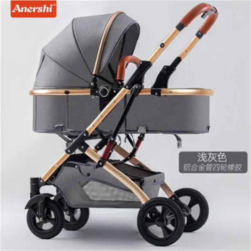 Aukštos kraštovaizdžio 2 in 1 Kūdikio vežimėlį, ypač lengvas bebe vežimas sulankstomas sėdi atsilošę amortizatoriumi kišenėje naujagimis