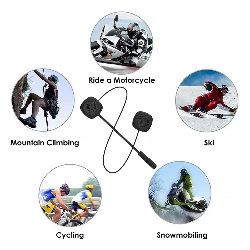 Bluetooth 5.0 Rankų Motociklo Šalmas Triukšmo Mažinimo laisvų Rankų Skambučių Rinkinys Šalmas, Rankų įrangos Mikrofonas Stereo Universalus Moto
