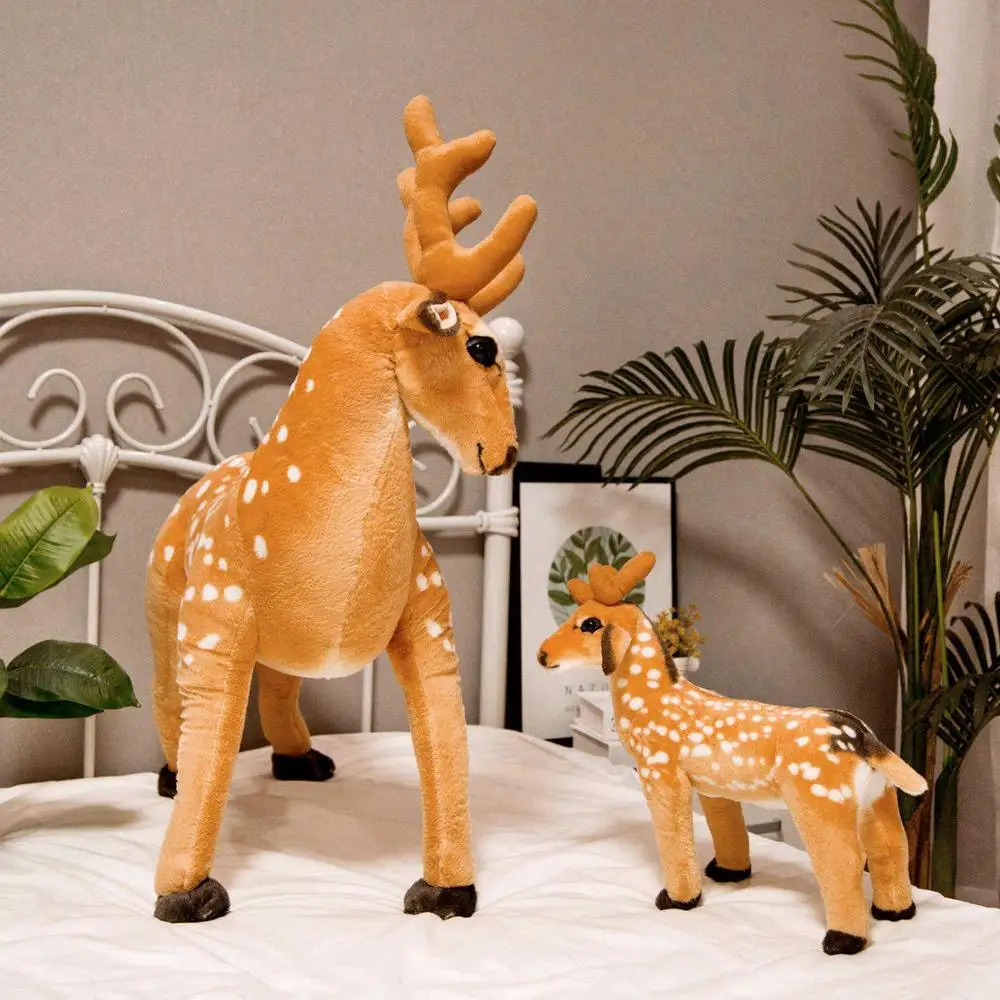 34-80cm Mielas Imituojamas Sika Elniai Pliušiniai Žaislai Vaikams Realiame Gyvenime Žirafa Gyvūninės Įdaryti Lėlės Namų Dekoro Vaikams Gimtadienio Dovana