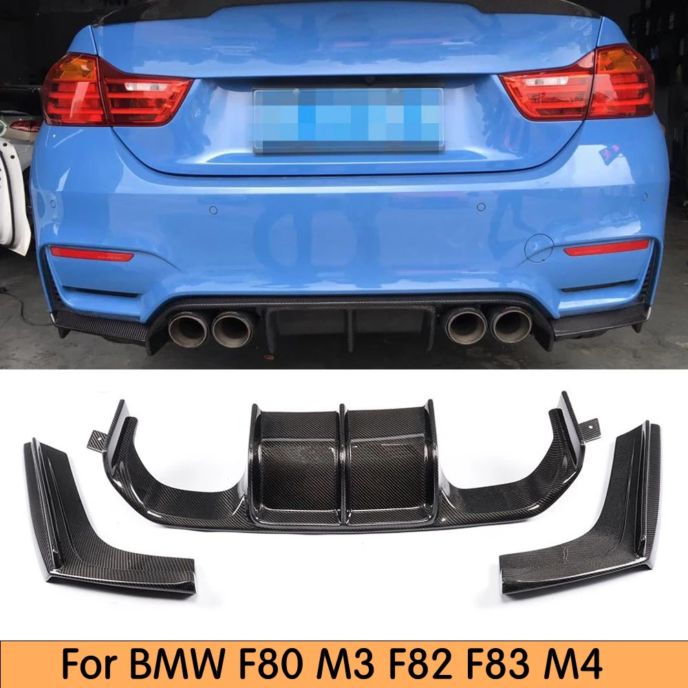 M3 M4 Anglies Pluošto Galinio Buferio Difuzorius Su Splitter BMW F80 M3 F82 F83 M4 2012 - 2019 3Pcs/Set