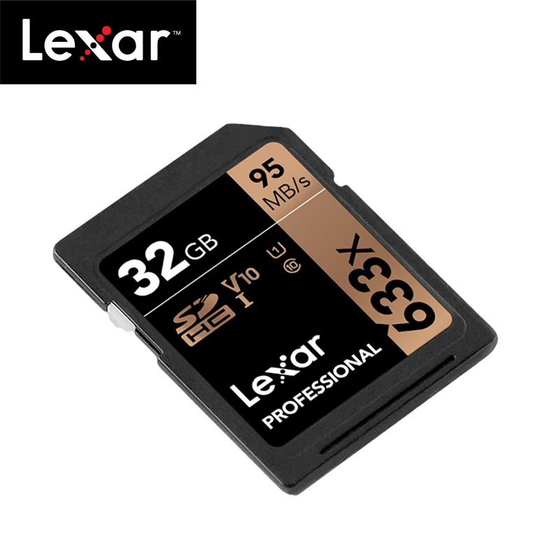 Originalus Lexar 633x 32GB 64GB Class 10, SD SDHC SDXC Atminties Kortelę į SD kortelę 128GB 512G 95MB/s Skaitmeninių SLR/HD kamera