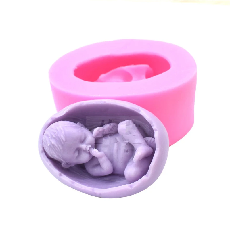 Ovalo Formos 3D Miegoti Kūdikių Silikono Muilo Pelėsių Minkštas Pyragas 