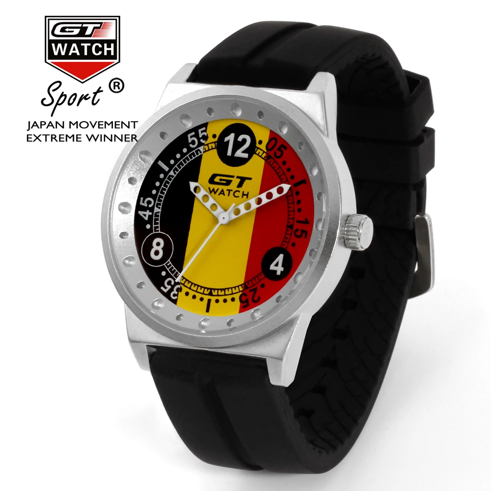 GT Žiūrėti Vyrų Mados Prekės ženklo Laikrodžiai Vokietijos Vėliava F1 Sporto Laikrodžiai Silikono Dirželis Kvarcas-Žiūrėti relogio masculino reloj hombre