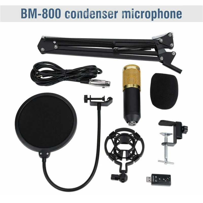 BM-800 Profesinės Transliavimo Studio Mic Įrašymo Kondensatoriaus Mikrofonas Kompiuteris