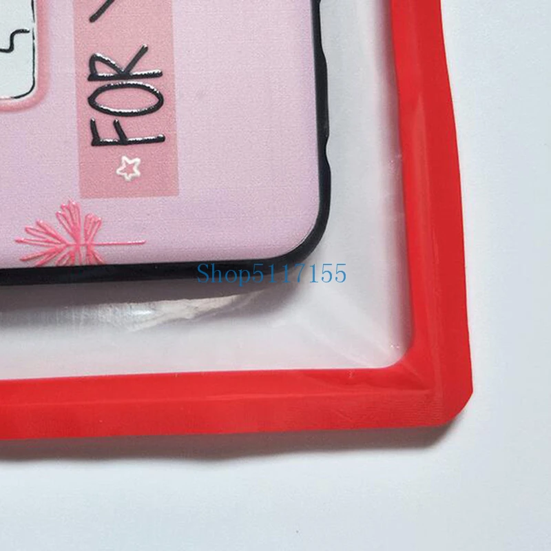 12*21cm Plastiko Raudonos sienos Zip-Lock Mobilųjį Telefoną Atveju Krepšiai Universalaus modelio Pakuotės Užtrauktukas Pakuotės maišelis 