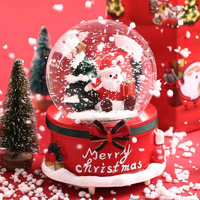 Kalėdų Sniego Pasaulyje Muzikos, Šviesos, Snaigės Kalėdų Senelis Krištolo Rutulį Padėkos Gimtadienio, Naujųjų Metų Dovana Led Šviesos Lempos