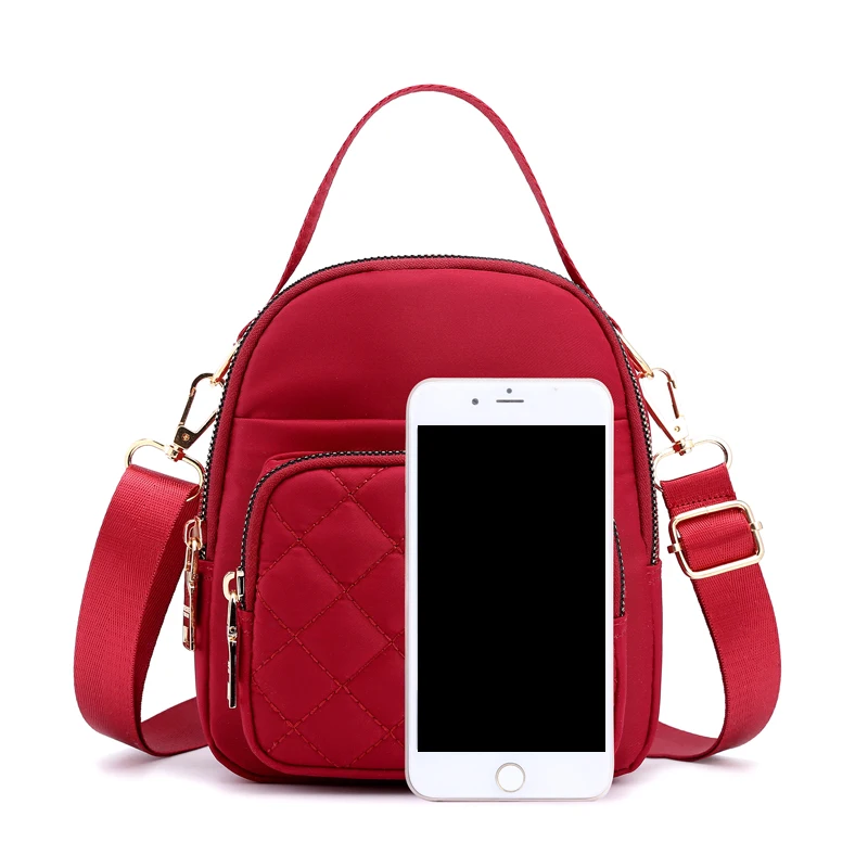 NICOLE & CO 2021 Naujas mados moterų maišas nailono moterų vienas-pečių maišą atsitiktinis mobiliojo ryšio telefoną, rankinę su užtrauktuku piniginės