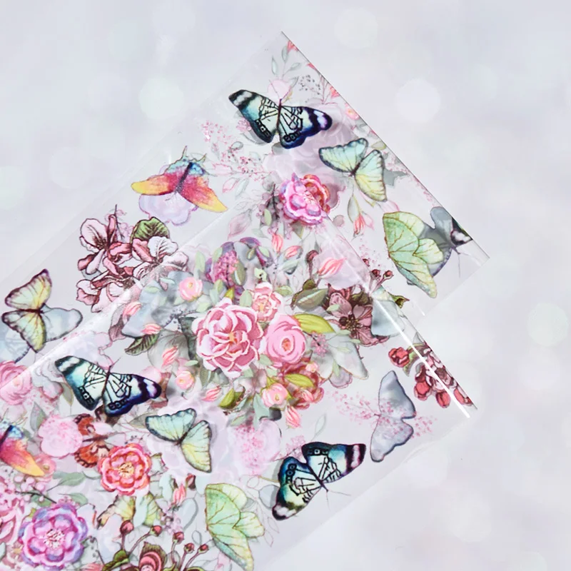 10VNT 100cmx4cm 1box Drugelio Dizaino Nagų Dailės Lipdukas Nagų gėlių drugelis skaidrios žvaigždės popieriaus spalvinga nagų perkėlimo popierius