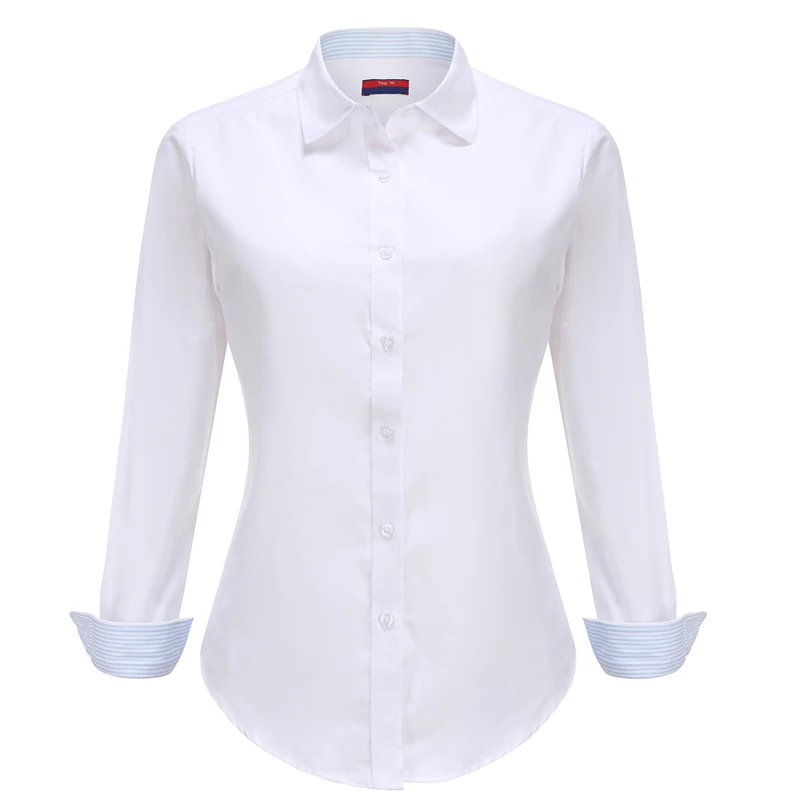 Moteriški marškinėliai 2020 m. pavasarį nauja, moterų ilgas rankovėmis marškinėliai moteriški medvilniniai Oksfordo atsitiktinis balti marškiniai, palaidinės