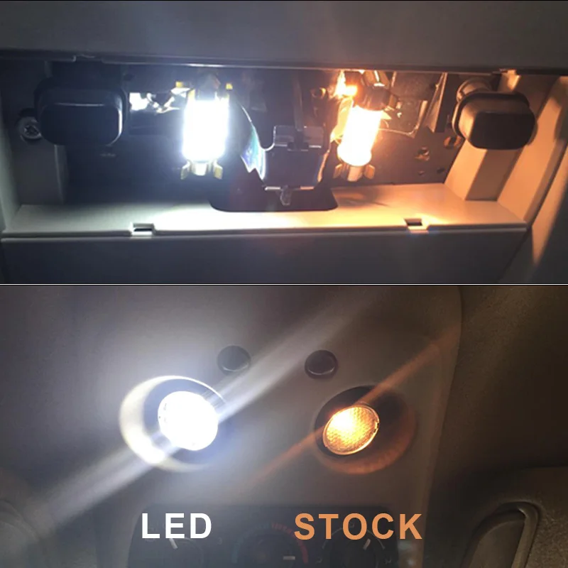 9Pcs Interjero Automobilį LED Lemputės Paketo Komplektas. 2019 M. 2020 M. Honda Civic Žemėlapis Dome Kamieno Kosmetinis Veidrodėlis Licenciją Plokštelės šviesos