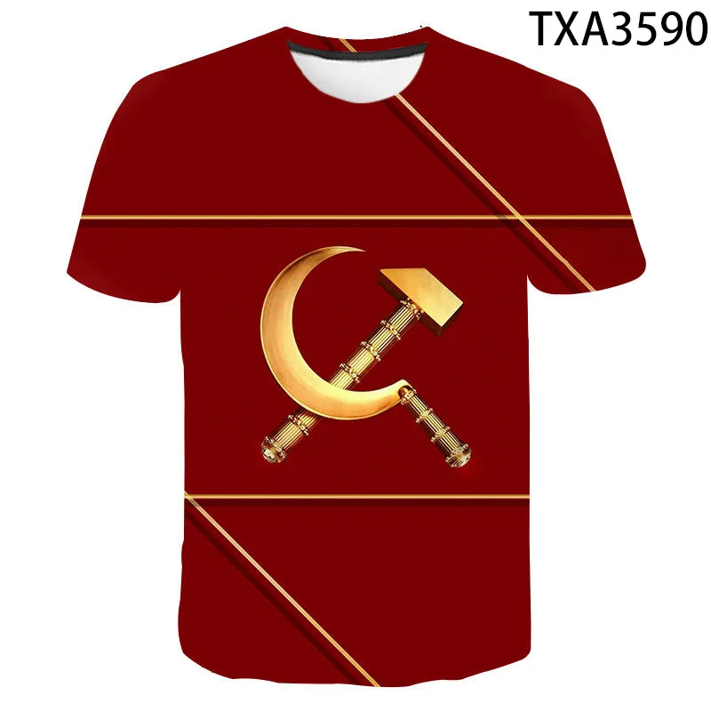 2020 Naujas Vyrų, Moterų, Vaikų Marškinėliai Vasaros CCCP rusijos 3D T Shirts SSRS, Sovietų Sąjungos trumpomis rankovėmis Marškinėlius Maskvos Kietas Tees Viršūnės