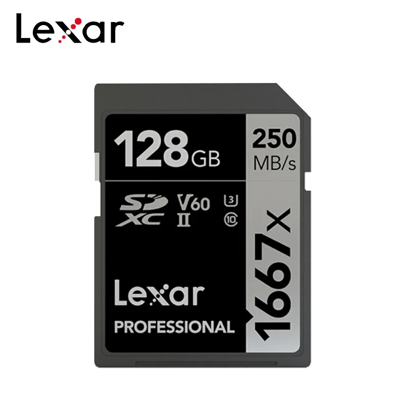 Originalus Lexar Professional 64 GB SD Kortelę 1667x Atminties Kortelės 250MB/s Flash Kortelės 128GB 256 GB SDXC V60 UHS-3 Klasė 10 Kameros