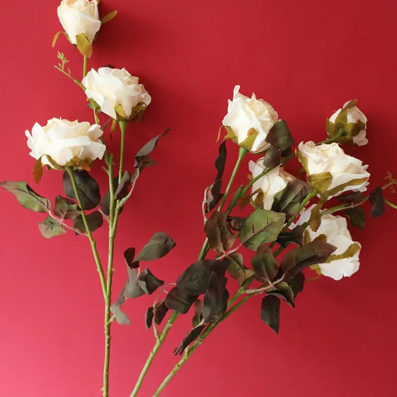 74cm Rudenį nudžiūvo Rose Dirbtinis Džiovintos Gėlės Namuose Vestuves Apdailos Netikras Šilkas Flores Valdos Sienos Gėlių