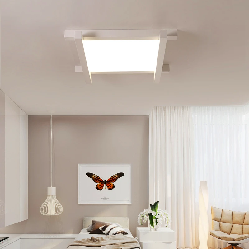 Modernus minimalistinis balta aikštėje LED lubų šviestuvas Šiaurės šalių namų interjero apšvietimo gyvenimo kambario, miegamasis, studijų virtuvės puošmena, lempos